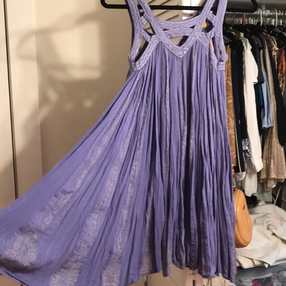 Free People Lavender Embroidered Dress